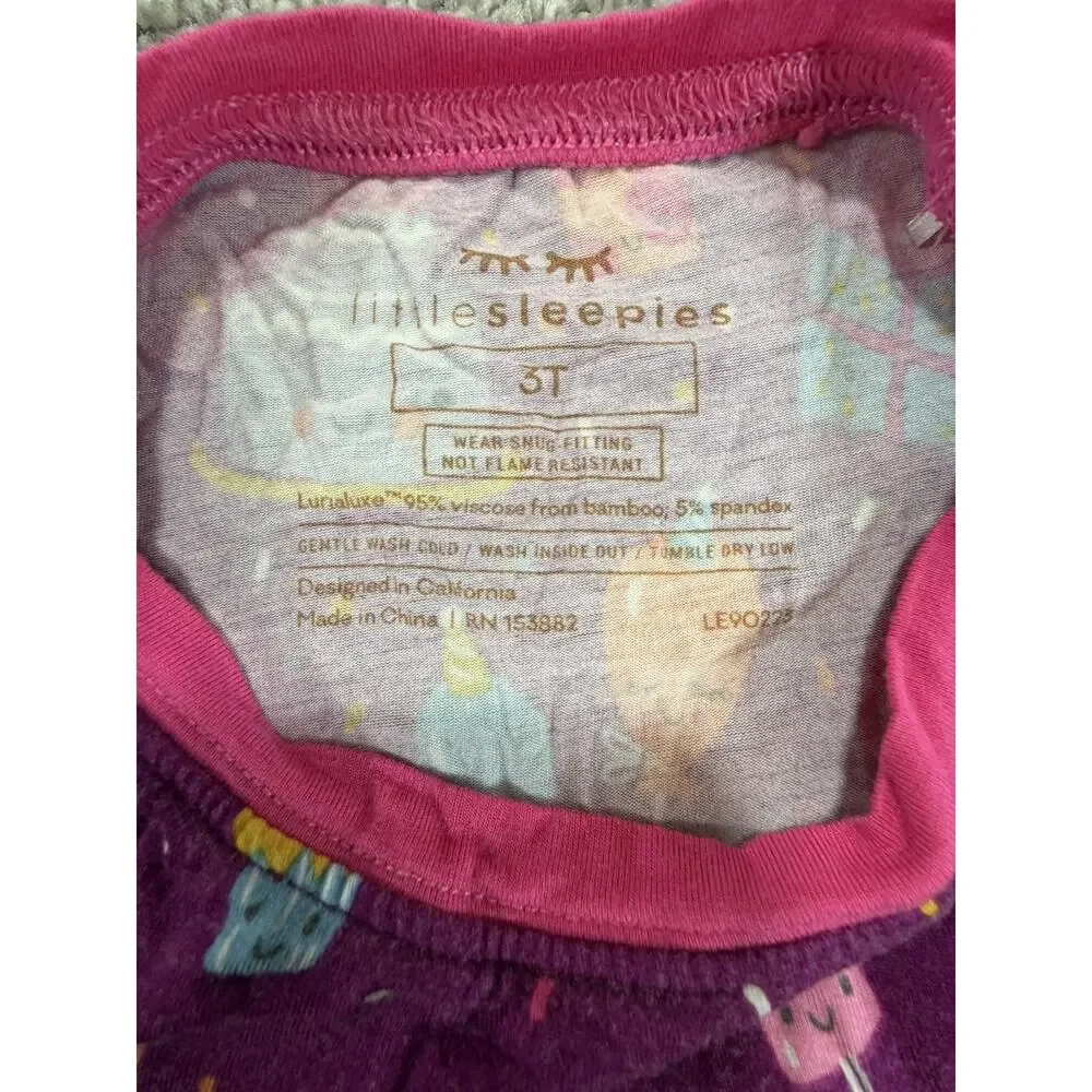 Little Sleepies Kids Purple Birthday Print Long-Sleeve Pajama Set 3T